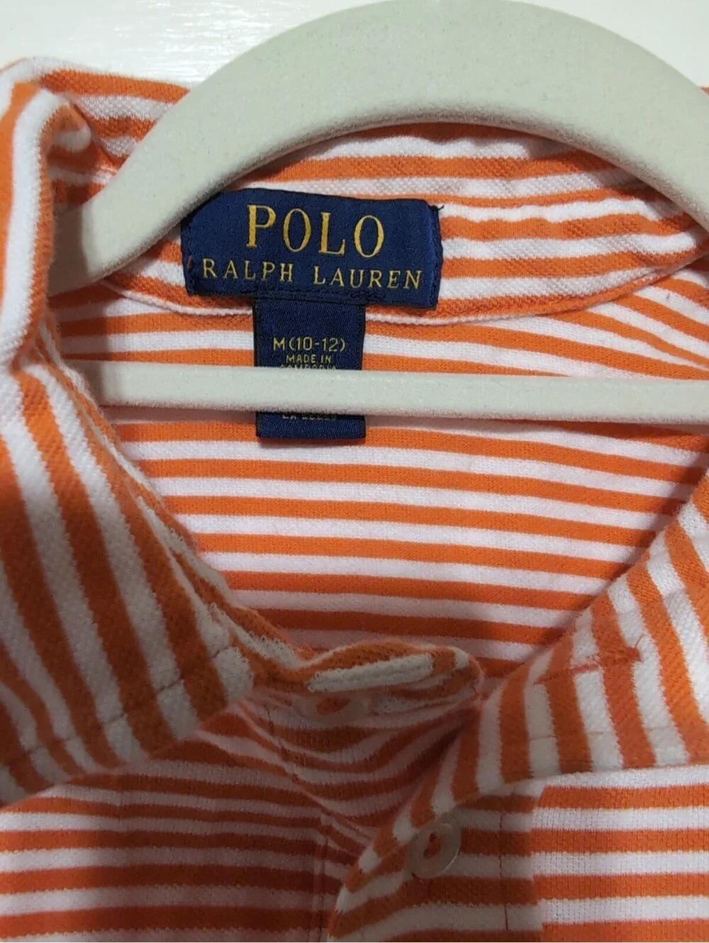 Polo Ralph Lauren Striped Pony Polo Shirt Golf Girls M(10/12) (1521)D